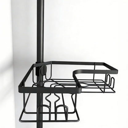 No-Drill Floor-to-Ceiling Corner Shower Caddy Adjustable Bathroom Storage Rack