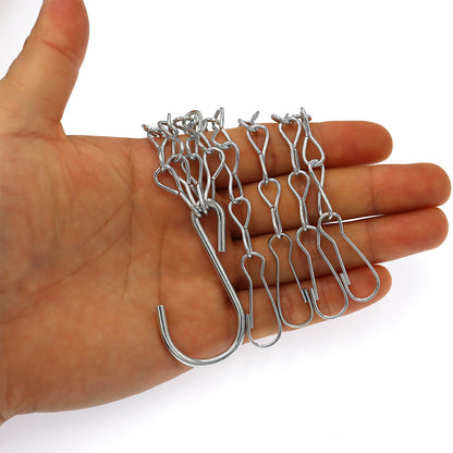 2Pcs 4 Point Hanging Basket Chain Set Basket Hangers for Planters-Round Buckle