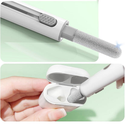 2 Set of Multi-Function Cleaning Kit for Bluetooth Earphones Pen Shape with Flocking Sponge for Digital Devices