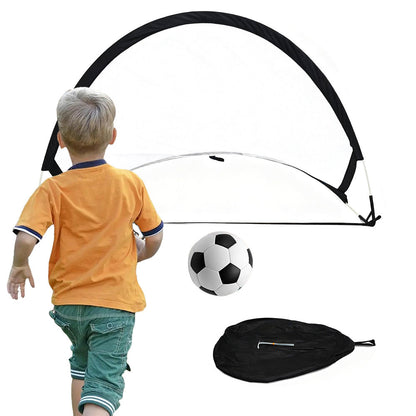 Portable Pop-Up Soccer Goal Set with 3 Ground Pegs and Carry Storage Bag Black