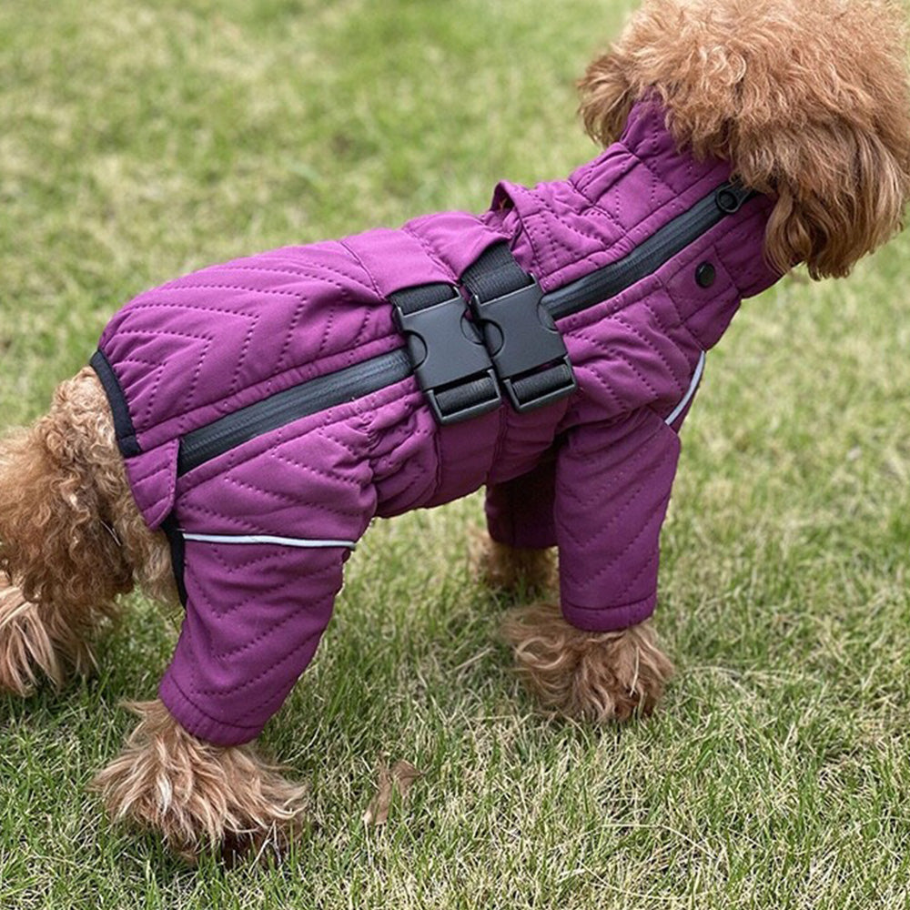 Warm Dog Vest Reflective Coat Windproof Winter Jacket for Pet Dogs Purple