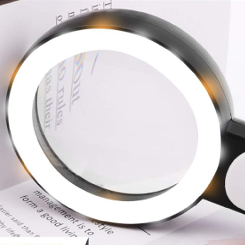 30X Magnification Magnifying Glass Handheld Magnifier with 3-Mode LED Light