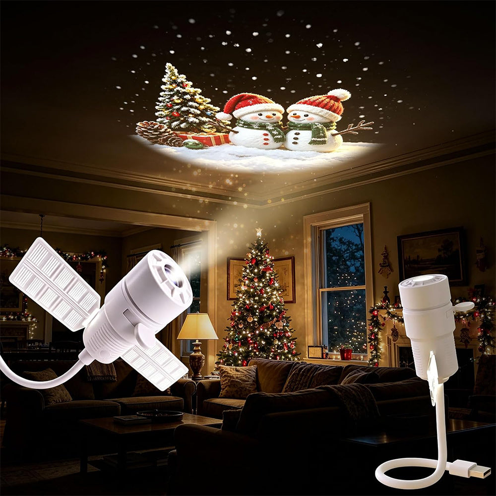 Christmas USB Projector Light with Slides Night Light Projector with 6 Slides