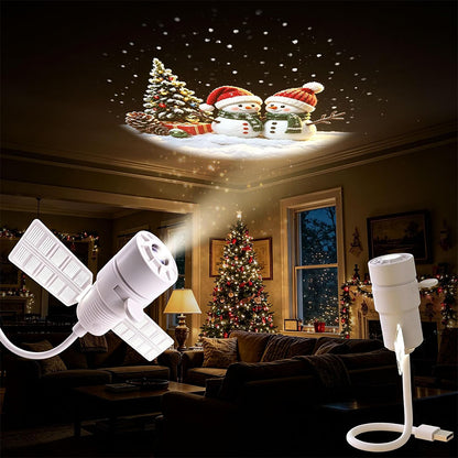 Christmas USB Projector Light with Slides Night Light Projector with 6 Slides
