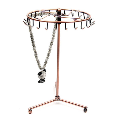 23-Hook Rotating Jewelry Display Rack Ring Holder Organizer Necklace Stand Bronze