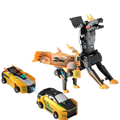 Collision Dinosaur Car Toy Magnetized Vehicles Transform into Dinosaurs for Kids Gold