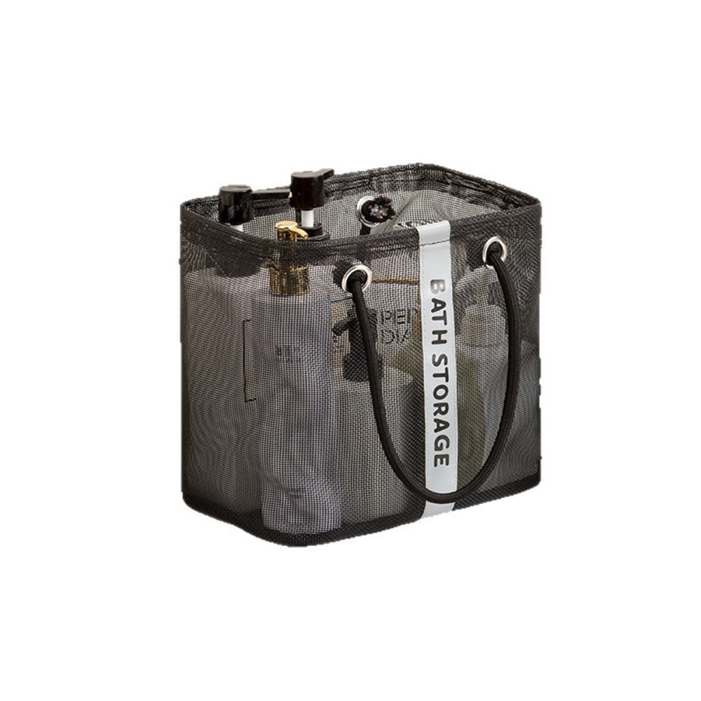 Foldable Mesh Bath Storage Bag with Handle