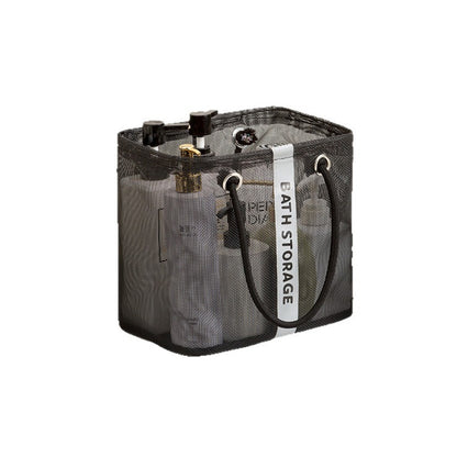 Foldable Mesh Bath Storage Bag with Handle