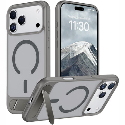 Shockproof Foldable Stand Case for iPhone 18 Series - Grey