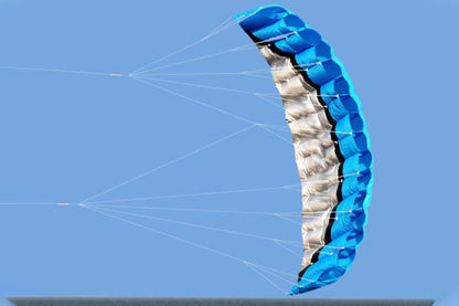 2.5m Dual Line Parafoil Parachute Stunt Sport Beach Kite Outdoor Frameless Toy-Blue