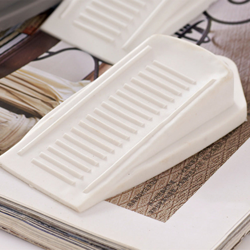 6PCS Door Wedge Stopper Rubber Grip Security Door Stoppers Wall Protector For Home-White