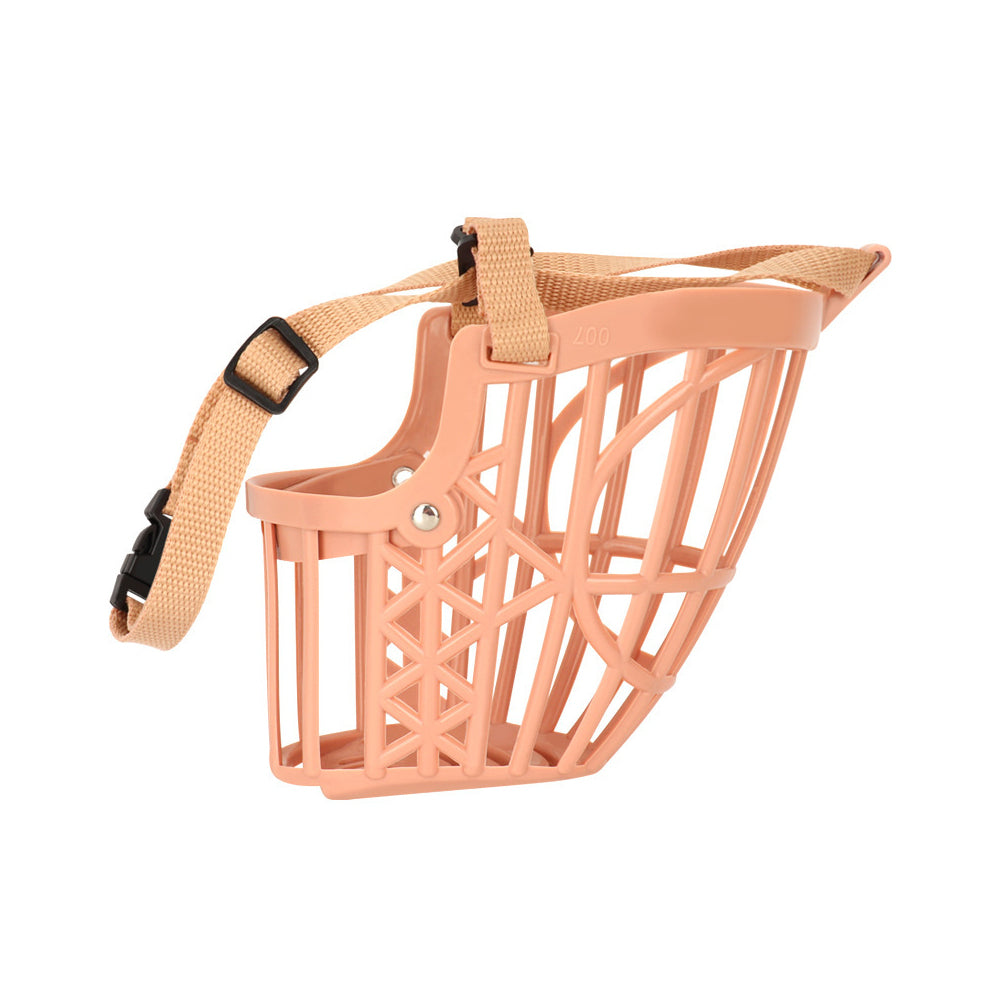 Dog Muzzle Breathable Basket Muzzles for Anti-Biting Barking-Beige