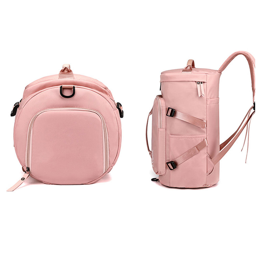 Large Capacity Travel Duffle Bag Sport Gym Backpack -Pink