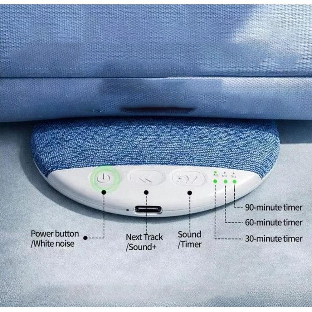 Under Pillow Speaker with White Noise Portable Bluetooth Speaker for Sleeping-White