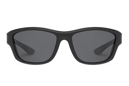 Men Sunglasses Polarized Glasses Fishing Wrap Around Eyewear with Strap and Zippered Case-Black