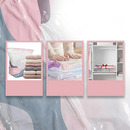 4Pcs No Vacuum Compression Bags Self Sealing Storage for Clothes