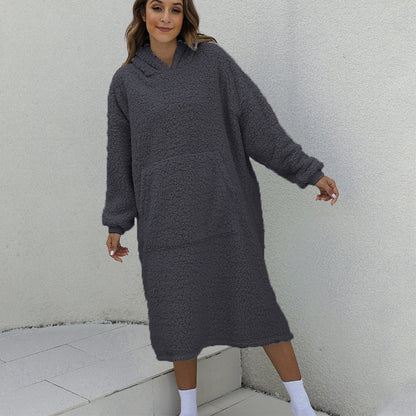 Reversible Wearable Blanket Plush Warm Cozy Blanket One Size Fits All Gray