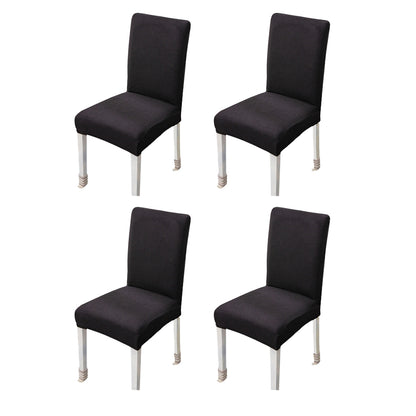 4Pcs Stretch Chair Slipcover Chair Covers Furniture Protector -Black