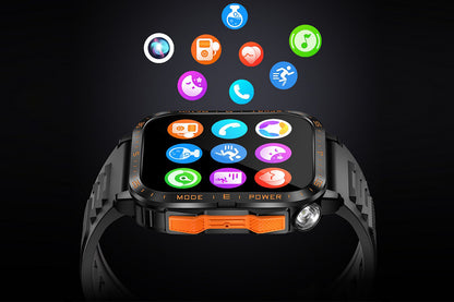 Smart Watch Fitness Tracker Heart Rate Sleep Monitor 100 Sport Modes for Android iOS -Black and Orange