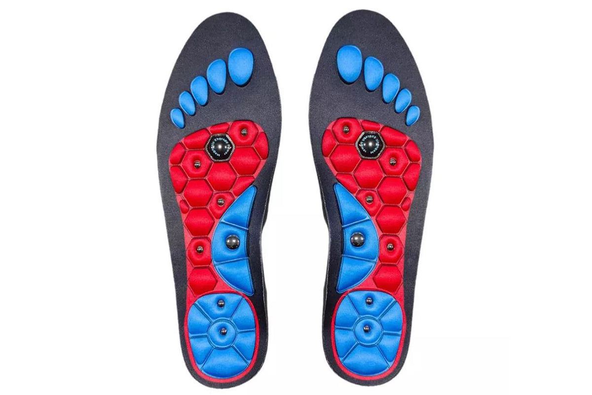 1 Pair of Acupressure Insoles  Massage Orthopedic Insoles for Women Men Shoe-pad Foot Therapy-Red
