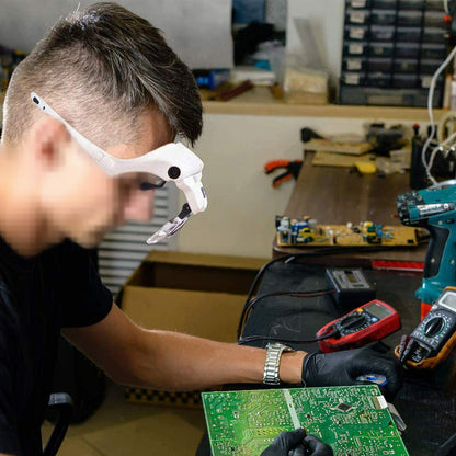 USB Rechargeable LED Head Optical Glasses for Reading and Crafting