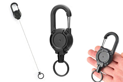 4 Piece Retractable Keychain Carabiner Badge Holder