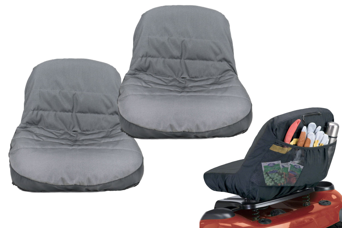 2Pcs Lawn Mower Seat Cover Deluxe Riding 600D Oxford Tractor Seat Cover Fit For Tractor Truck Farm