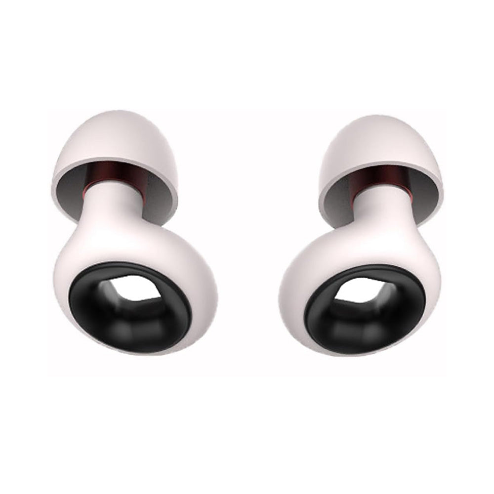 Pair of Reusable Soft Silicone Ear Plugs  Noise Cancelling Sleep Travel Earplugs White