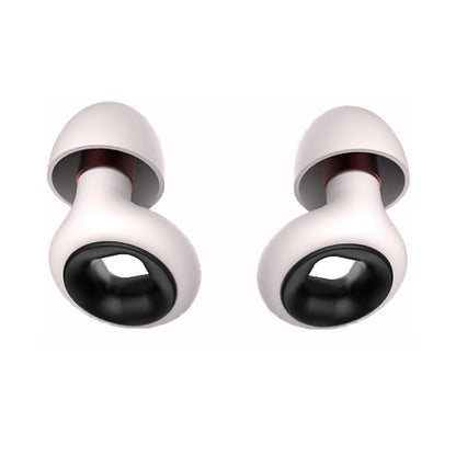 Pair of Reusable Soft Silicone Ear Plugs  Noise Cancelling Sleep Travel Earplugs White