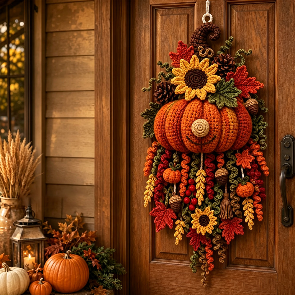DIY Christmas Crochet Kit For Adults with Yarn and Hook - Pumpkin