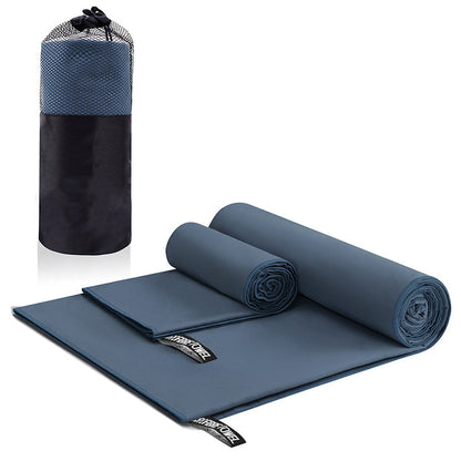 3Pcs Set Microfiber Beach Towels Quick-Dry Beach Swimming Towel for Travel Fitness Outdoor Activities Blue