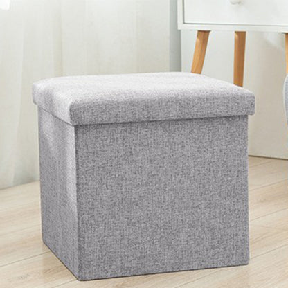 Foldable Storage Ottoman Shoe Bench with Thick Foam Lid - Grey