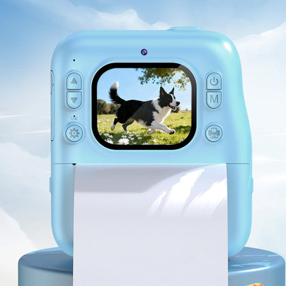 Kids Camera With Instant Print Portable Thermal Printing Digital Camera Toy-Blue