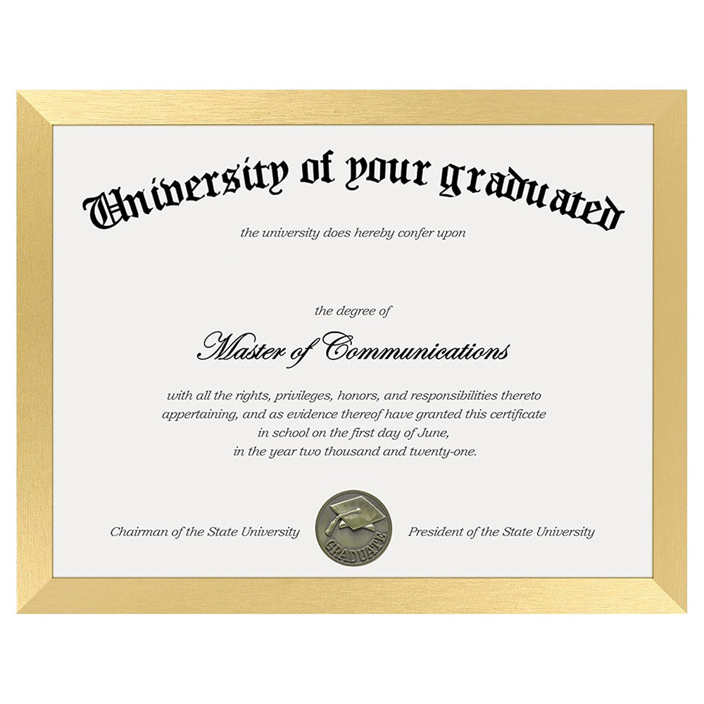 Certificate Frame with PVC for Diploma Document Photo Display-Gold