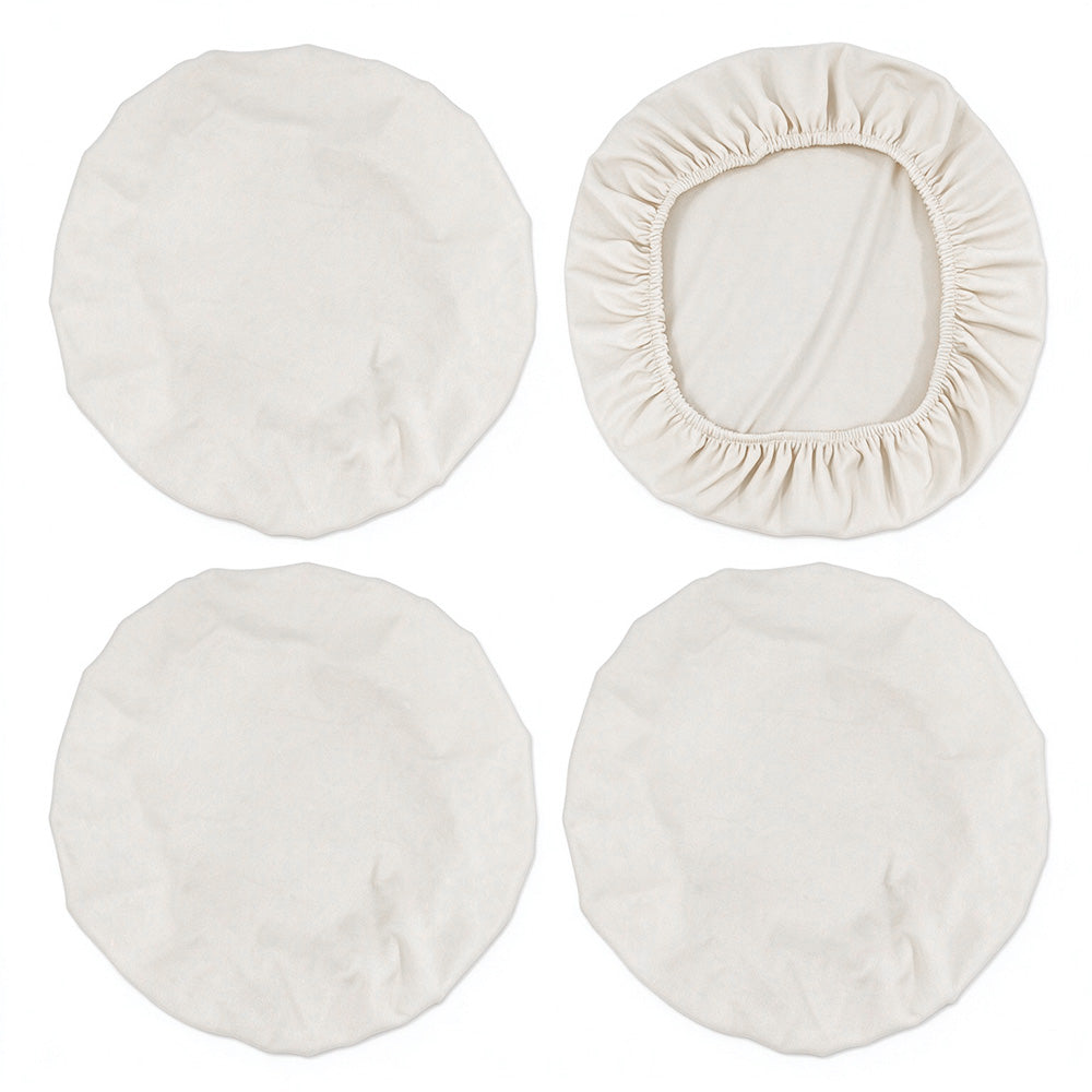 4 Piece Stretch Removable Dining Chair Seat Cushion Slipcovers - Beige