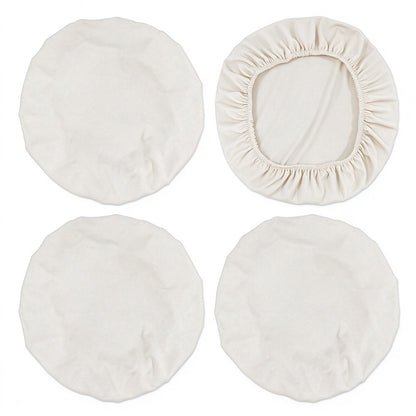 4 Piece Stretch Removable Dining Chair Seat Cushion Slipcovers - Beige
