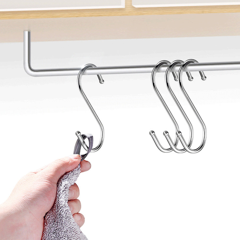 40Pcs Stainless Steel Metal S Shaped Hooks Clothes Hanger for Kitchen Bathroom Closet