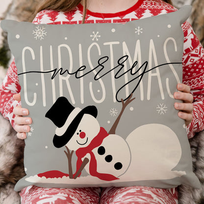 4 Pack 45x45cm Christmas Pillow Covers Plush Pillowcase - White