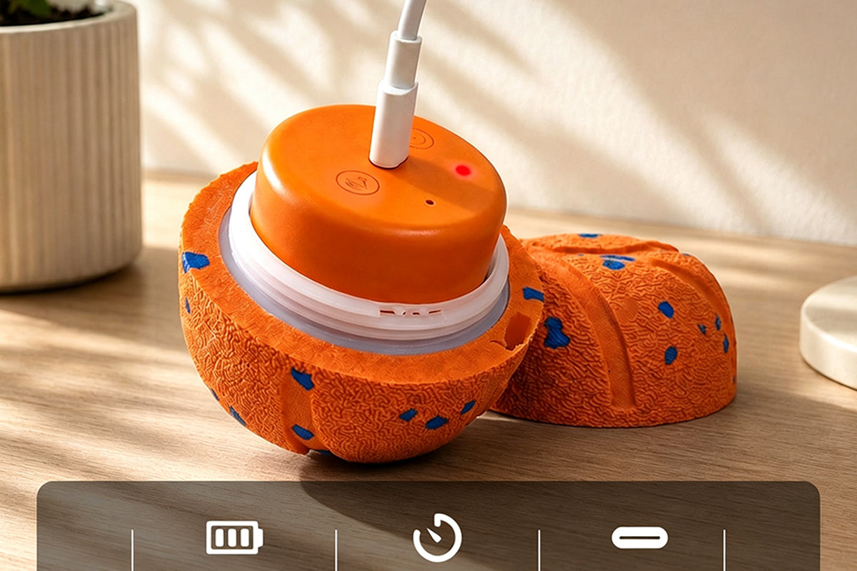TPU Interactive Dog Ball with 3 Motion Modes Herding Ball for Dogs - Orange
