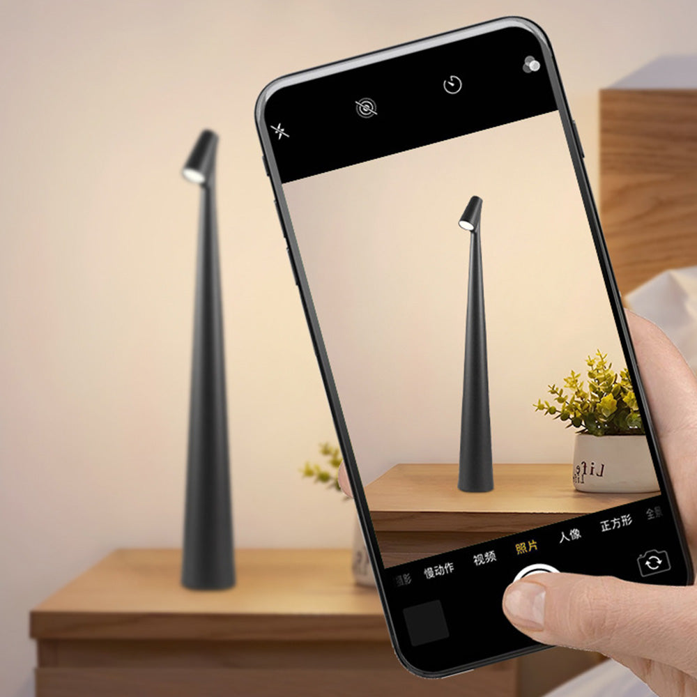 Portable Cordless LED Table Lamp Rechargeable with 3 Adjustable Brightness Levels Modes Black