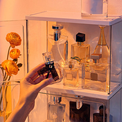 Transparent Desktop Storage Box Perfume Display Stand Cosmetics Dustproof Storage Case