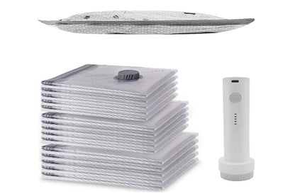 15 Piece Vacuum Bags with Rechargeable Air Pump