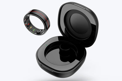 Smart Health Ring for Women Men Fitness Tracker with Heart Rate Sleep Monitoring -Black
