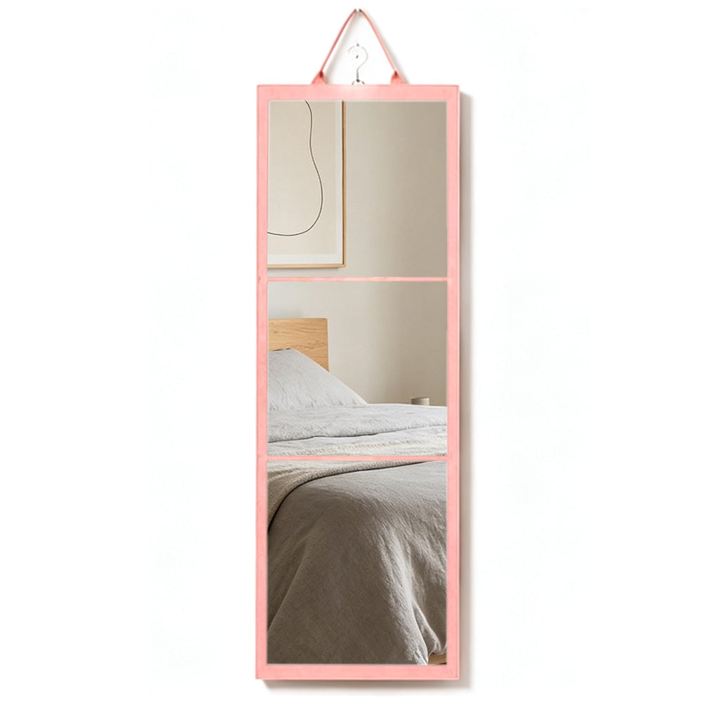Portable Foldable Full Length Mirror with Handle Tri Fold Mirror - Pink