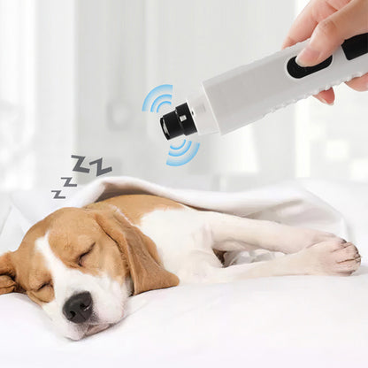 Electric Pet Nail Grinder for Dogs Cats with 5 Speeds LED Light -White