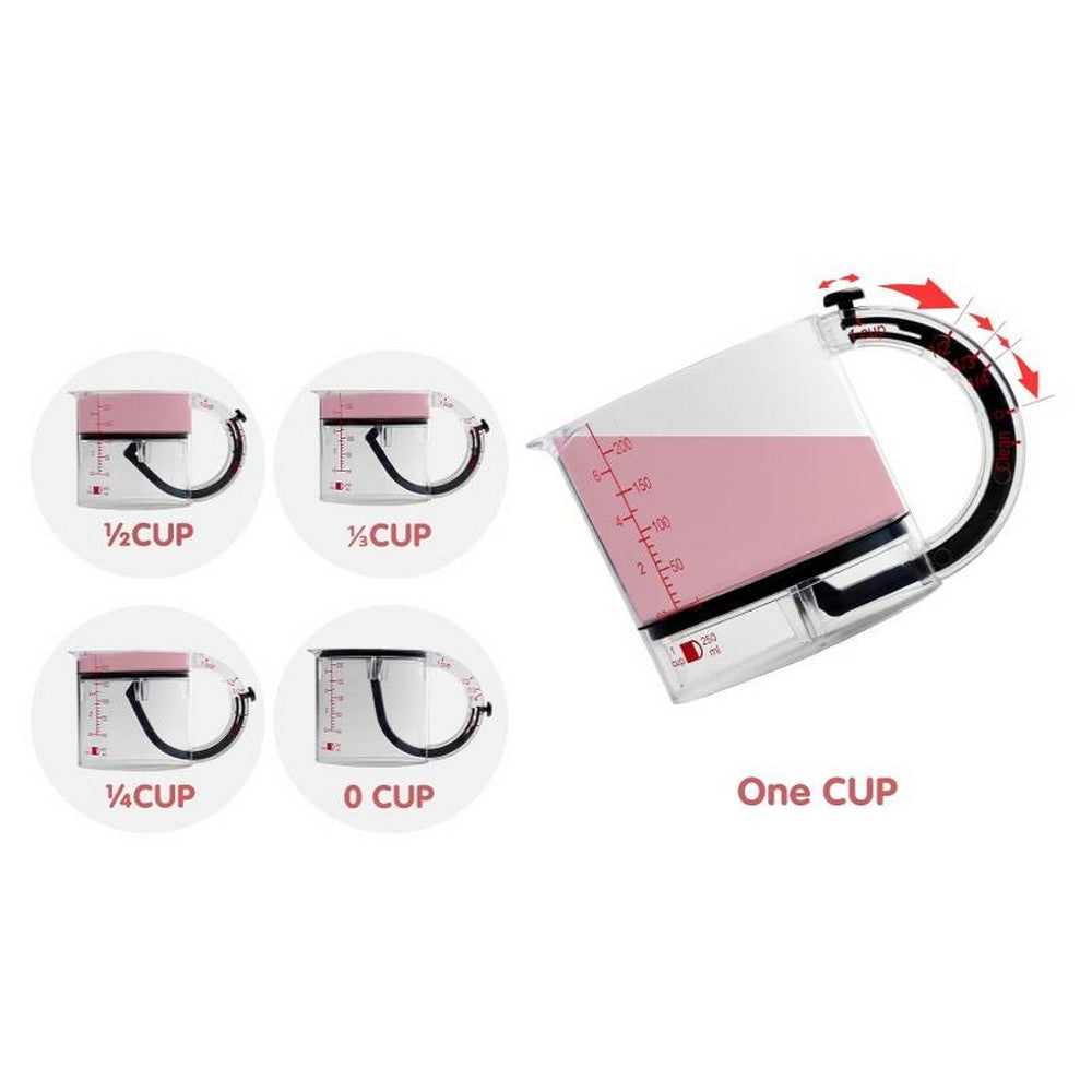 4 in 1 Adjustable Measuring Cup for Cooking and Baking and Ingredients