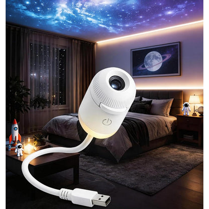 24 Slides Set Galaxy Projector and Night Light 360-degree USB Projector for Bedroom