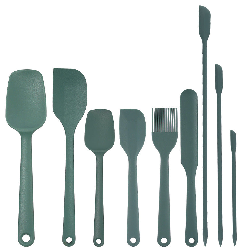 9PCS Silicone Spatula Set Non stick Spoon Utensil Baking Tools With Ergonomic Grip-Turquoise