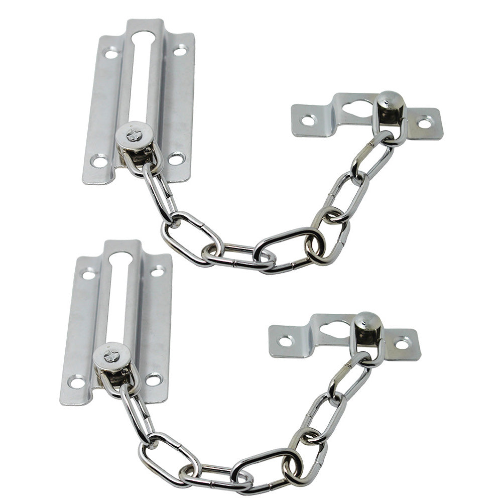 2 Pack Door Security Chain Lock Strong Door Chain Lock with 12 Screws for Wood Door-Silver