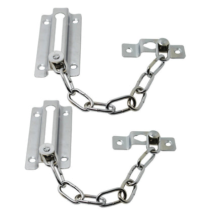 2 Pack Door Security Chain Lock Strong Door Chain Lock with 12 Screws for Wood Door-Silver